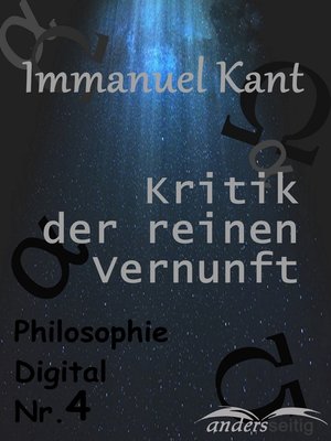 cover image of Kritik der reinen Vernunft